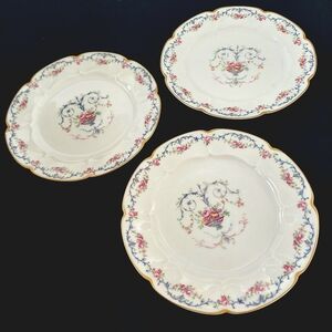 Antique Haviland Limoges Garland Salad Plates Schleiger 929 Scalloped Pink Roses